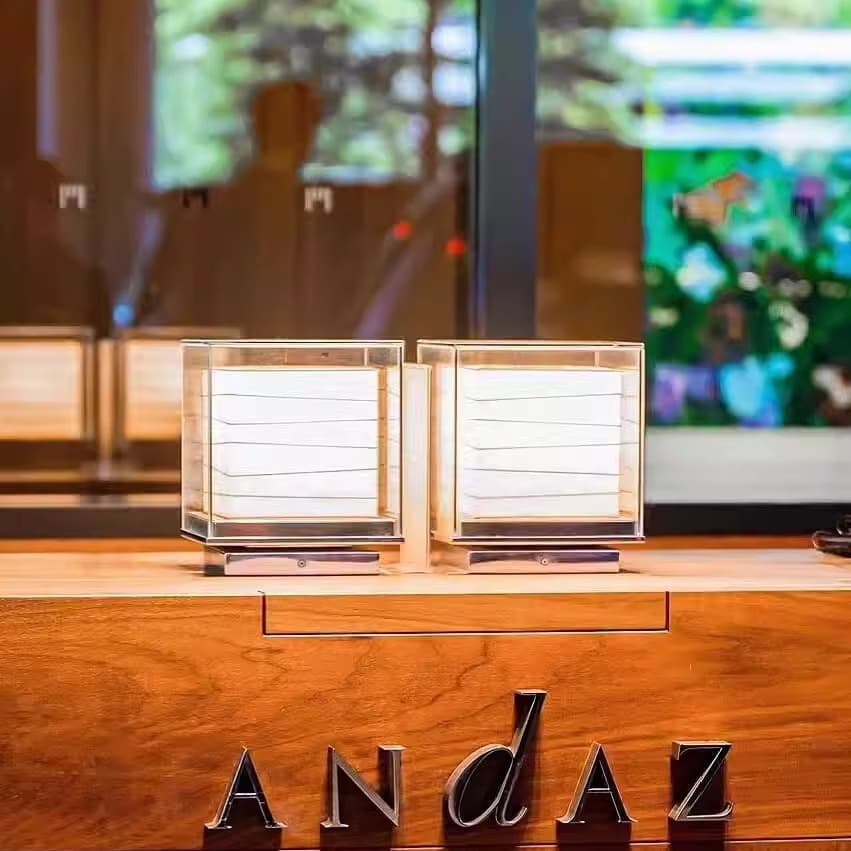 Ji Yutang Tokyo Andaz Hotel Corridor Guest Study Room Dining Table B&B Bookstore Handmade Rice Paper Rechargeable Table Lamp