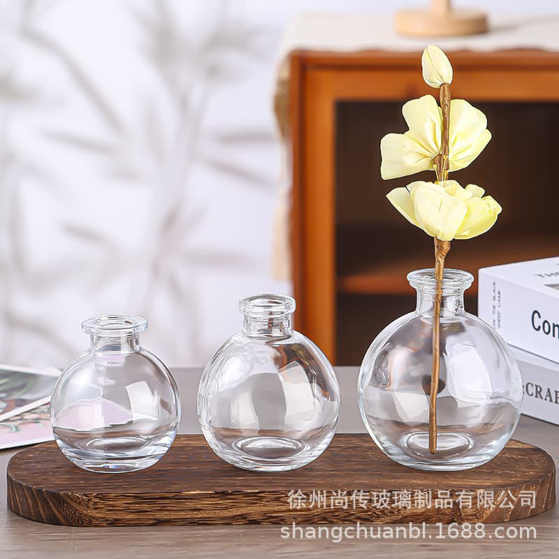 Flame-free Reed Diffuser Bottle Empty Transparent Thickened Glass Perfume Essential Oil Refill Bottle Modern Minimalist Glass Bottle