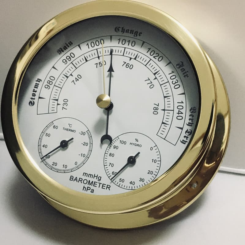 143mm Copper Frame Marine Home Thermometer Hygrometer Barometer Weather Glass Custom Nautical Weather Station Barigo Gift
