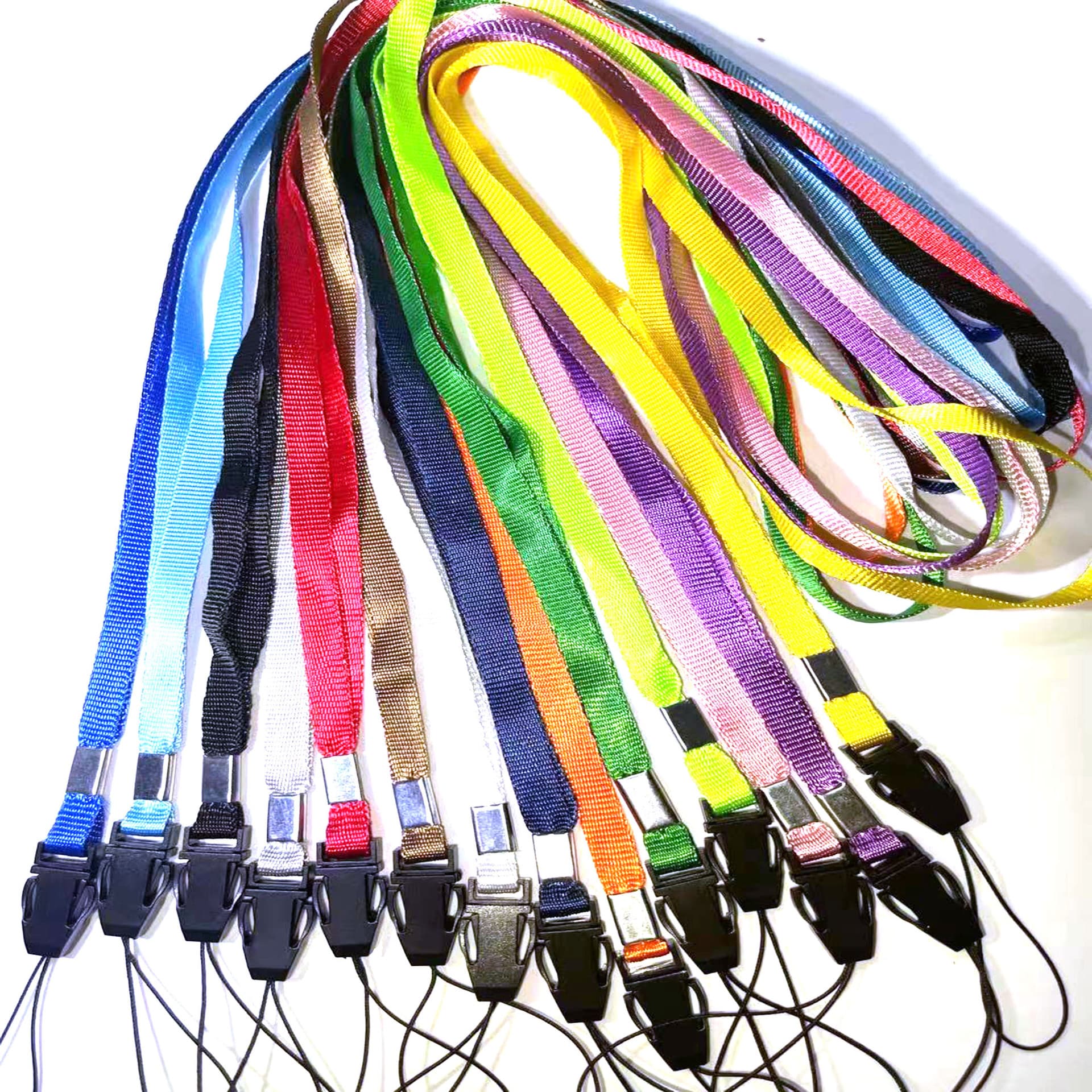 Manufacturer's 13-color spot mobile phone lanyard 7mm summer fan nylon neck lanyard oximeter lanyard