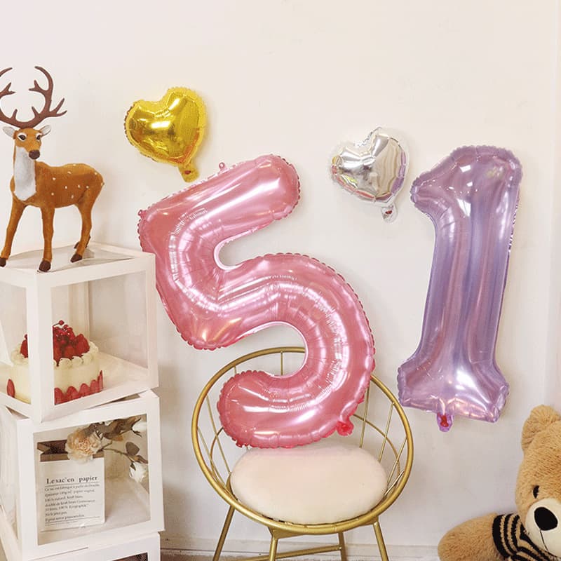 Cross-border wholesale Amazon Instagram influencer trendy 32-inch and 40-inch jelly-colored crystal balloon packaging with floating numbers