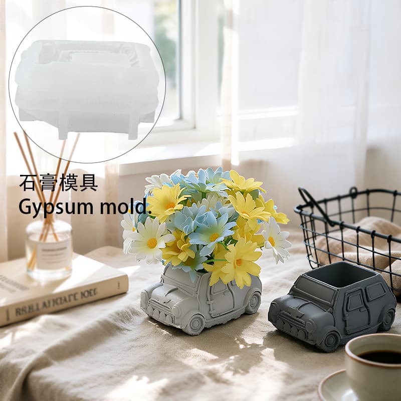 Cross-Border New Product 3D Three-Dimensional Bus and Car Scented Candle Silicone Mold Home Decor DIY Plaster Diffuser