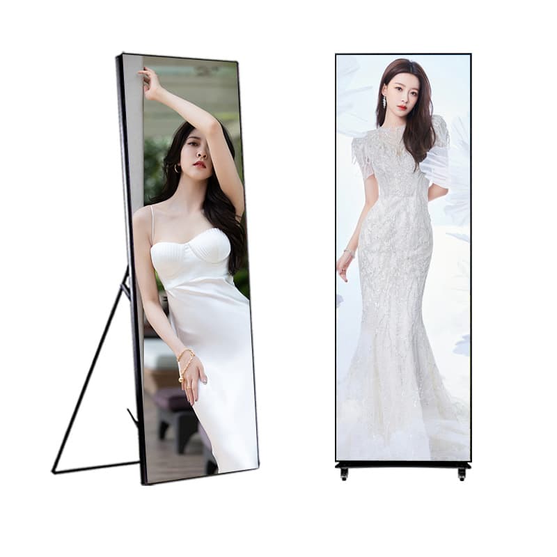 LED Poster Screen Floor-Standing Advertising Display High-Definition Full-Color LED Mirror Screen for Shopping Malls and Clothing Stores