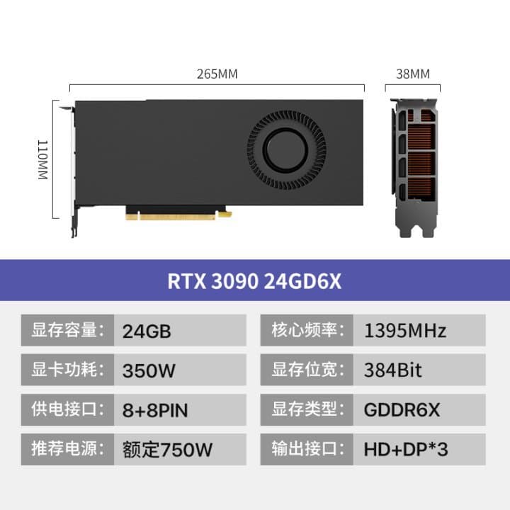 RTX3090 Turbo Computing Graphics Card Modeling Rendering AI Professional Graphics Card