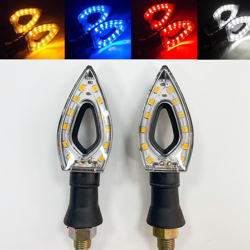 Cross-border hot-selling motorcycle accessories universal 112LED turn signal light rhombus heart-shaped hollow turn signal light