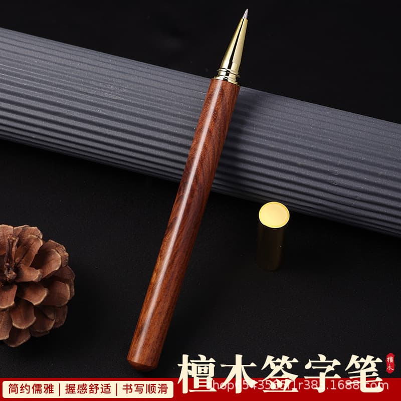 Advertising metal signature pen, business rosewood ballpoint pen, metal rosewood gel pen, custom logo