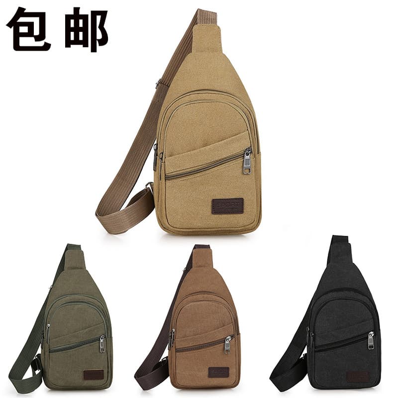 2022 New Men's Canvas Chest Bag Crossbody Bag Men's Shoulder Bag Sporty Chest Backpack Casual Wholesale