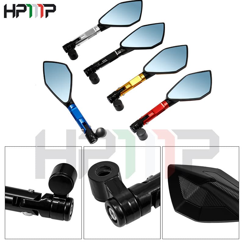 Motorcycle modification accessories, electric vehicle, retro universal rearview mirror, street car, sports car reflector, carbon fiber commuter lens