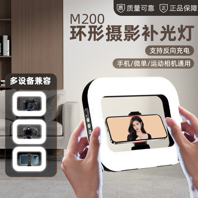 YM20 Handheld Fill Light, Dual Color Temperature Ring Light, Horizontal and Vertical Shooting, Live Beauty Nail Fill Light, Outdoor Photography