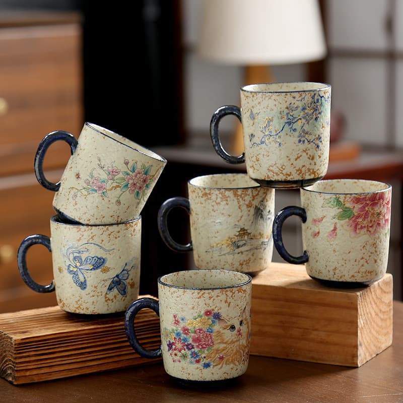 Ceramic Fire Red Caramel Glaze Coffee Cup Ceramic Home Office Cup Personal Cup Water Cup Turkish Tea Cup