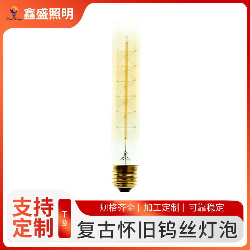 T9 Spiral Filament Style Creative Artistic Decoration Edison Bulb Retro Vintage Tungsten Bulb