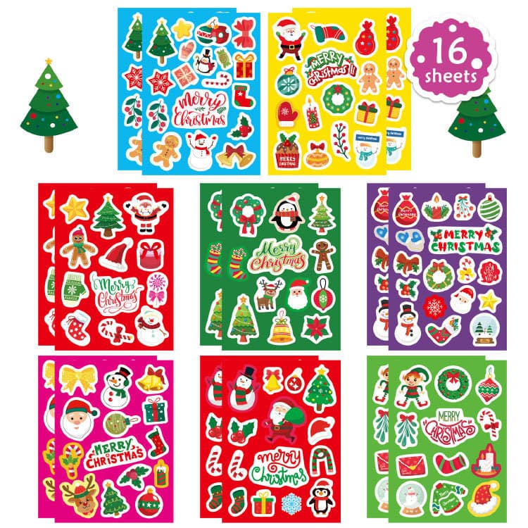 MSP230715 Winter Merry Christmas Santa Stickers, Christmas Waterproof Envelope Craft Scrapbooking Stickers