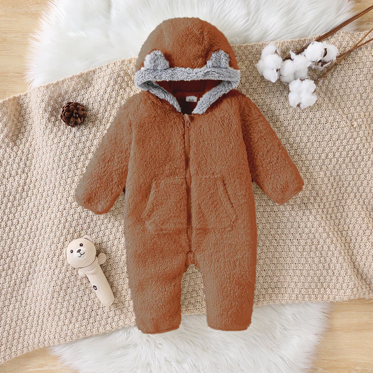 European and American spring, autumn and winter long-sleeved hooded zipper jumpsuits for boys and girls, children's clothing ins