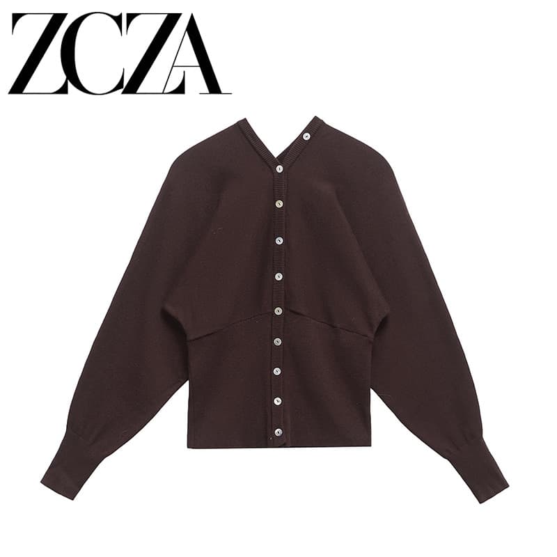ZCZA homemade European and American style new women's clothing fashion versatile cross-border French slim hem knitted jacket
