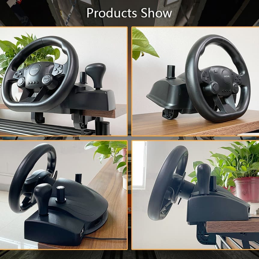 Palm Domain Racing Game Steering Wheel 7-in-1 Compatible with PC/Switch2/PS4/PS3/Factory Direct