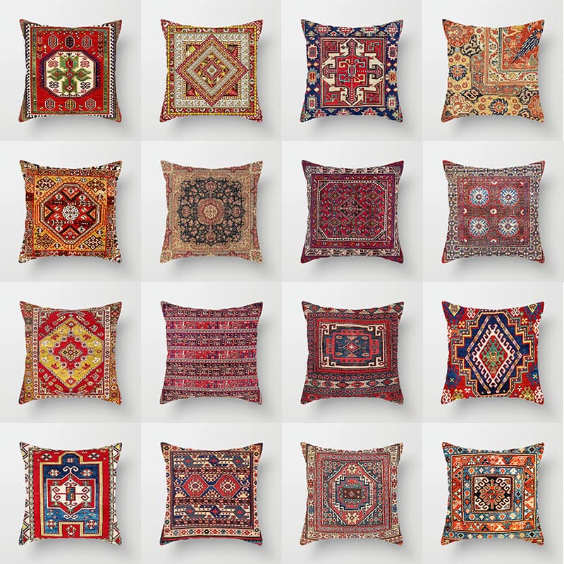 Scandinavian Ins Moroccan Style Throw Pillow, Bohemian Light Luxury Living Room Bedroom Cushion Back Pillow
