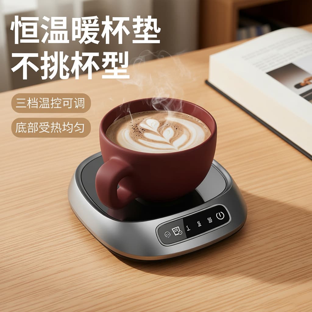 Cross-Border Upgraded Smart Constant Temperature Touch Screen Cup Warmer Three-Speed Adjustable Heating Cup Warmer Home Desktop Coaster