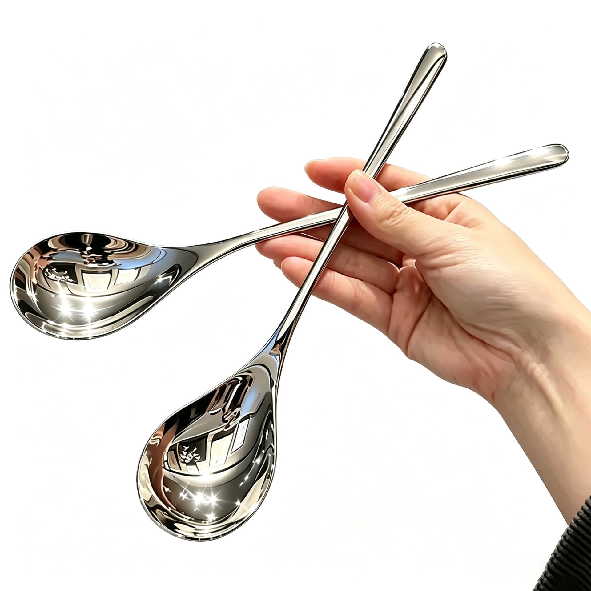 Long-handled public spoon 316 stainless steel food-grade soup spoon high-end restaurant commercial bibimbap