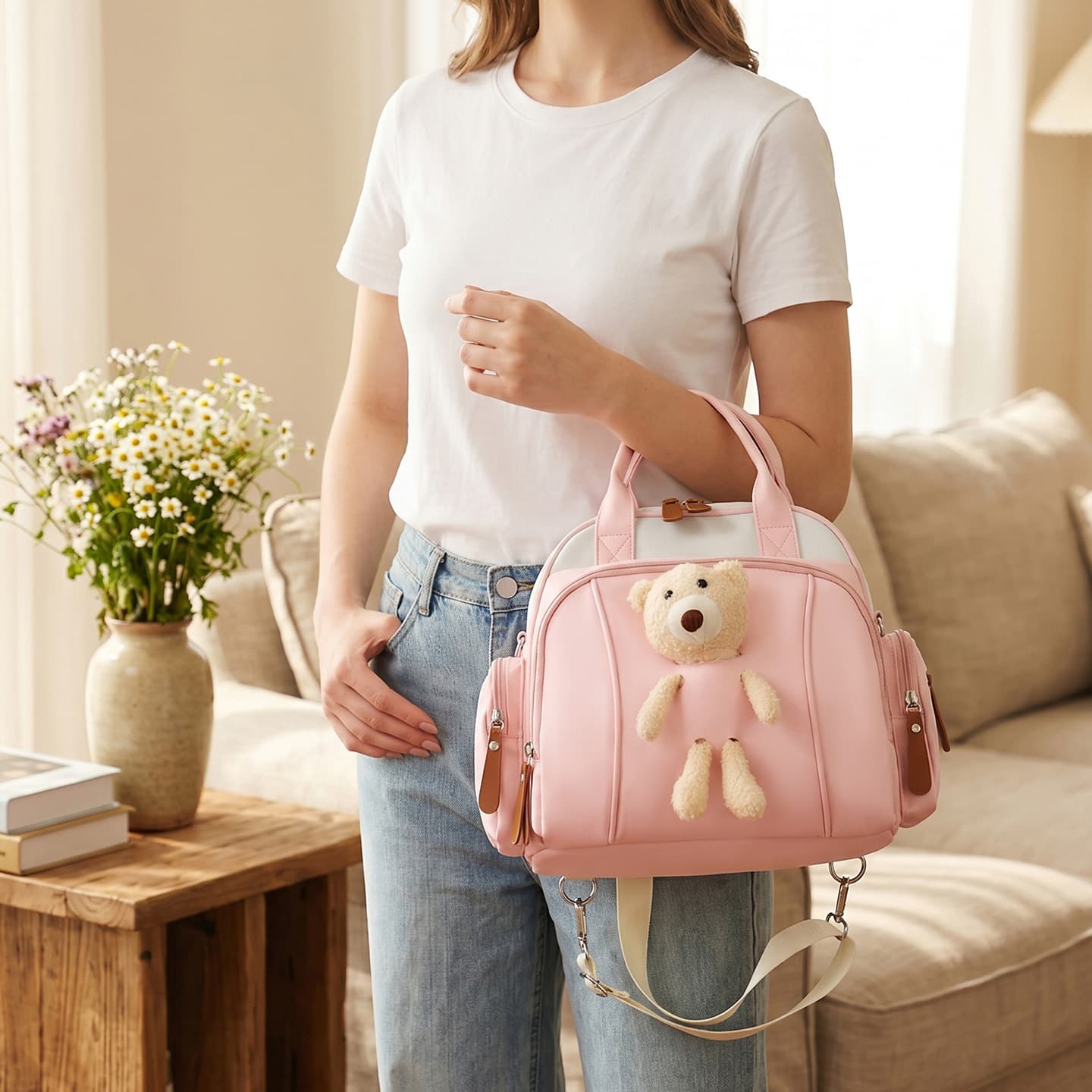 Cross-Border Multi-Functional Backpack, Large Capacity Outdoor Diaper Bag, Baby Carrier Outing Storage Maternity Bag, Wholesale