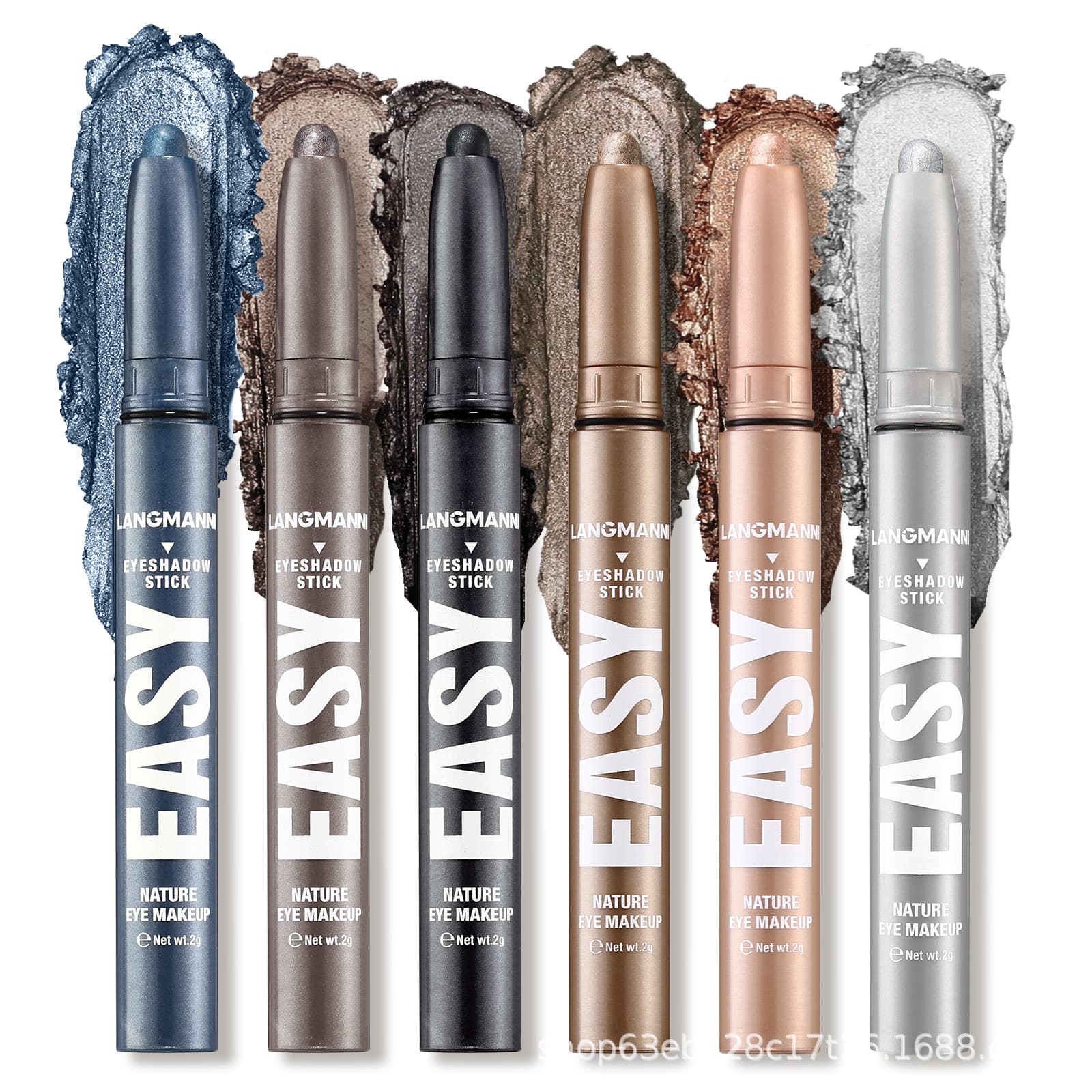 LANGMANNI New Eyeshadow Stick Cross-Border Exclusive for TEMU Hot-Selling Makeup Set Multi-Color Shimmer Matte
