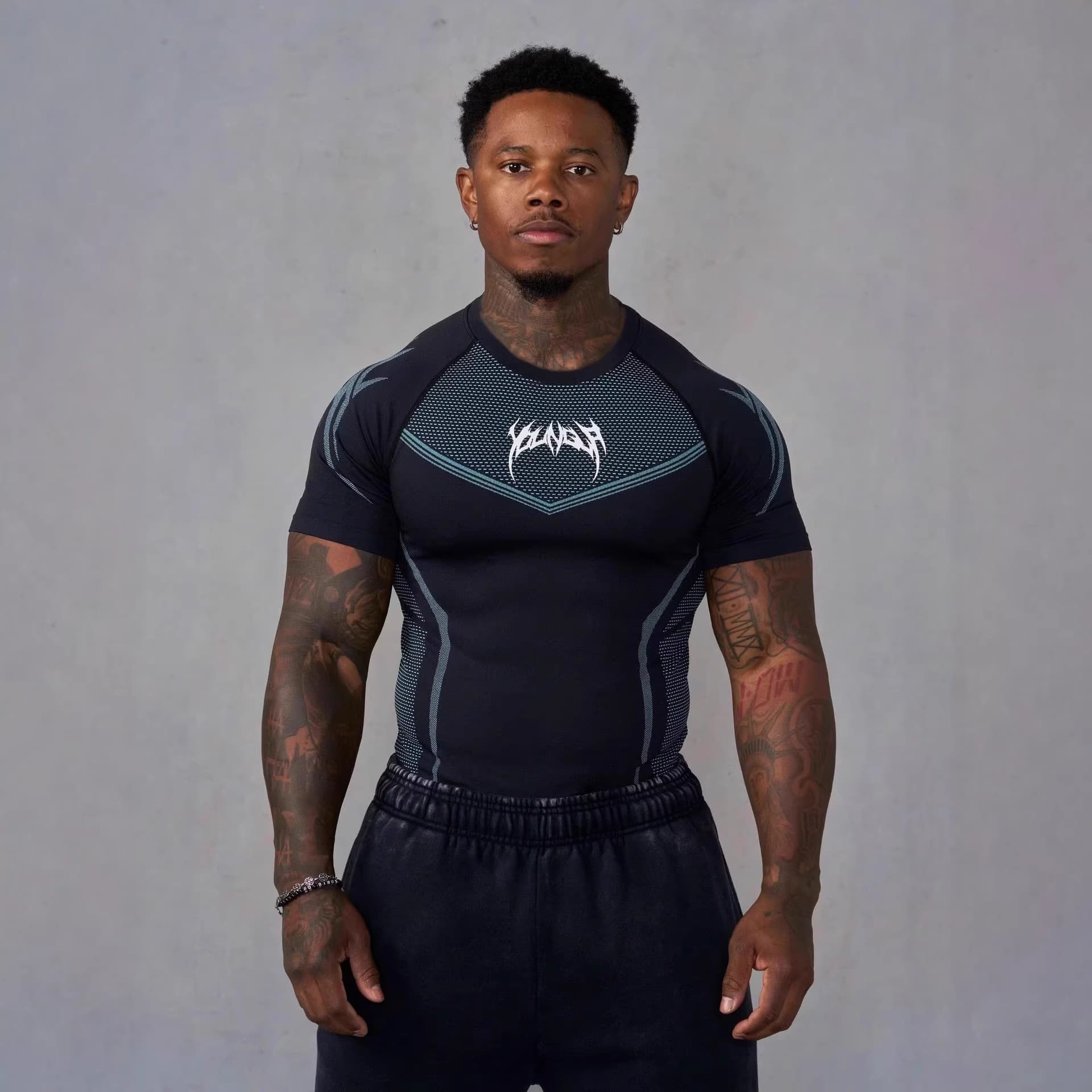 YOUNGLA American Style Summer New Men's Slim Fit T-Shirt Jogger Sports Fitness Running Milk Silk Short Sleeve