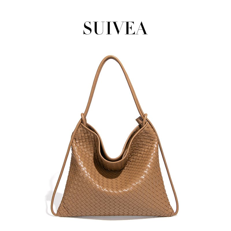 New 2026 Large-Capacity Woven Women's Bag, Simple Shoulder Underarm Bag, High-End Backpack, Hand-Held Tote Bag