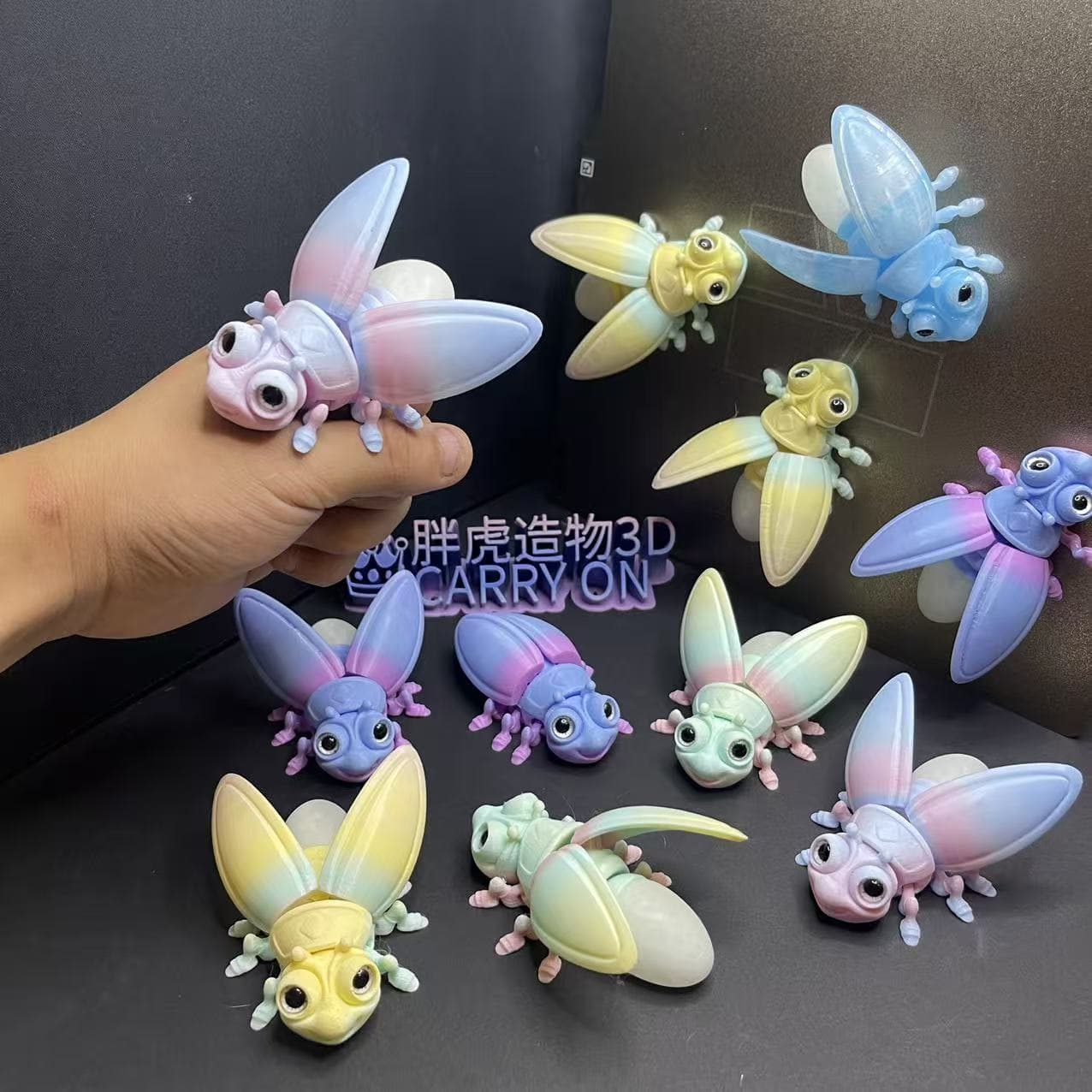 3D printing magnetic firefly joint wings movable cross-border new product hot stall wholesale simulation animal model