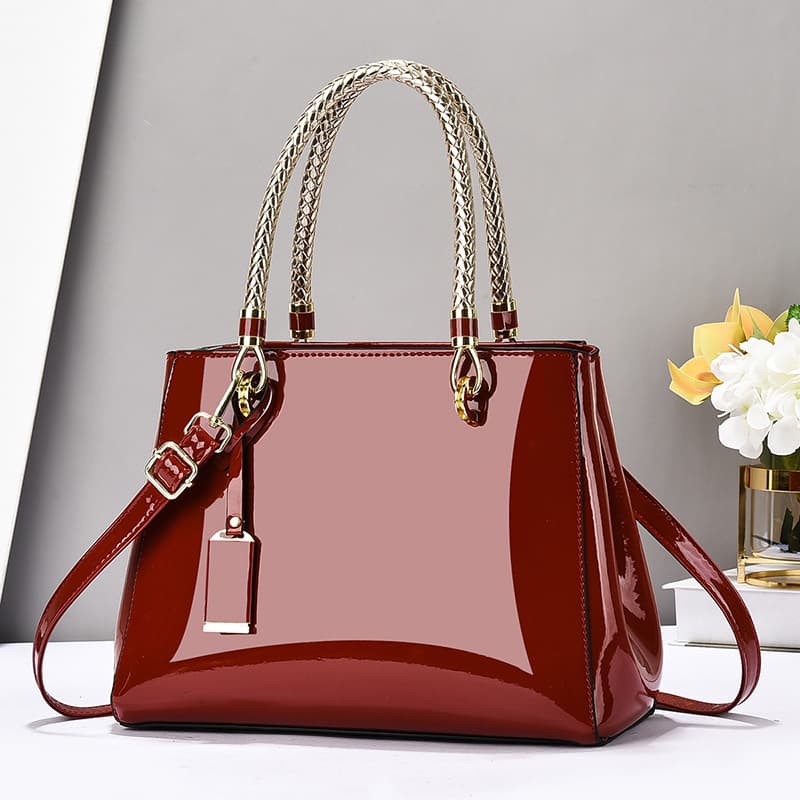 2025 New European and American Patent Leather Large Shoulder Bag, Handbag, Crossbody Bag, Fashion Women's Bag, Drop Shipping