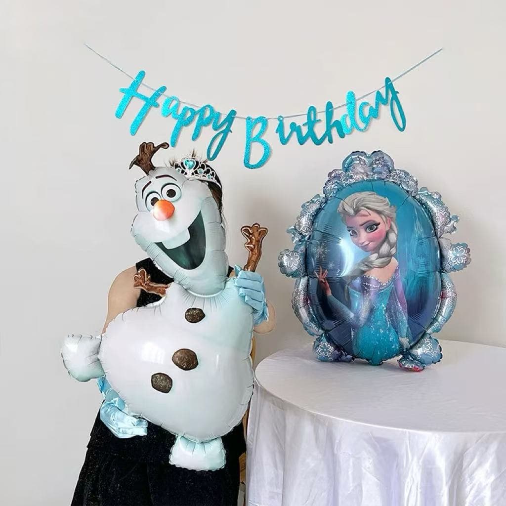 Frozen Elsa Princess Olaf Balloon Girl Theme Birthday Party Scene Decoration Photo Prop