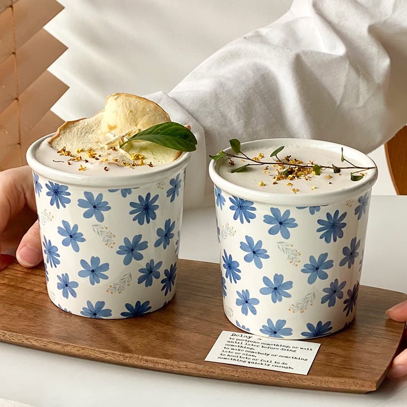 Retro exquisite coffee cup niche handheld cup water cup mug paper cup shape home breakfast milk oatmeal cup