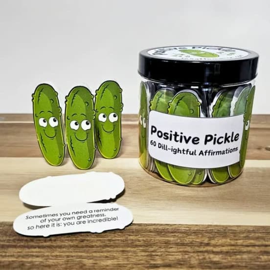 2025 New Stock Positive Pickle Emotion Affirmation Cards Creative Handmade Vintage Gift