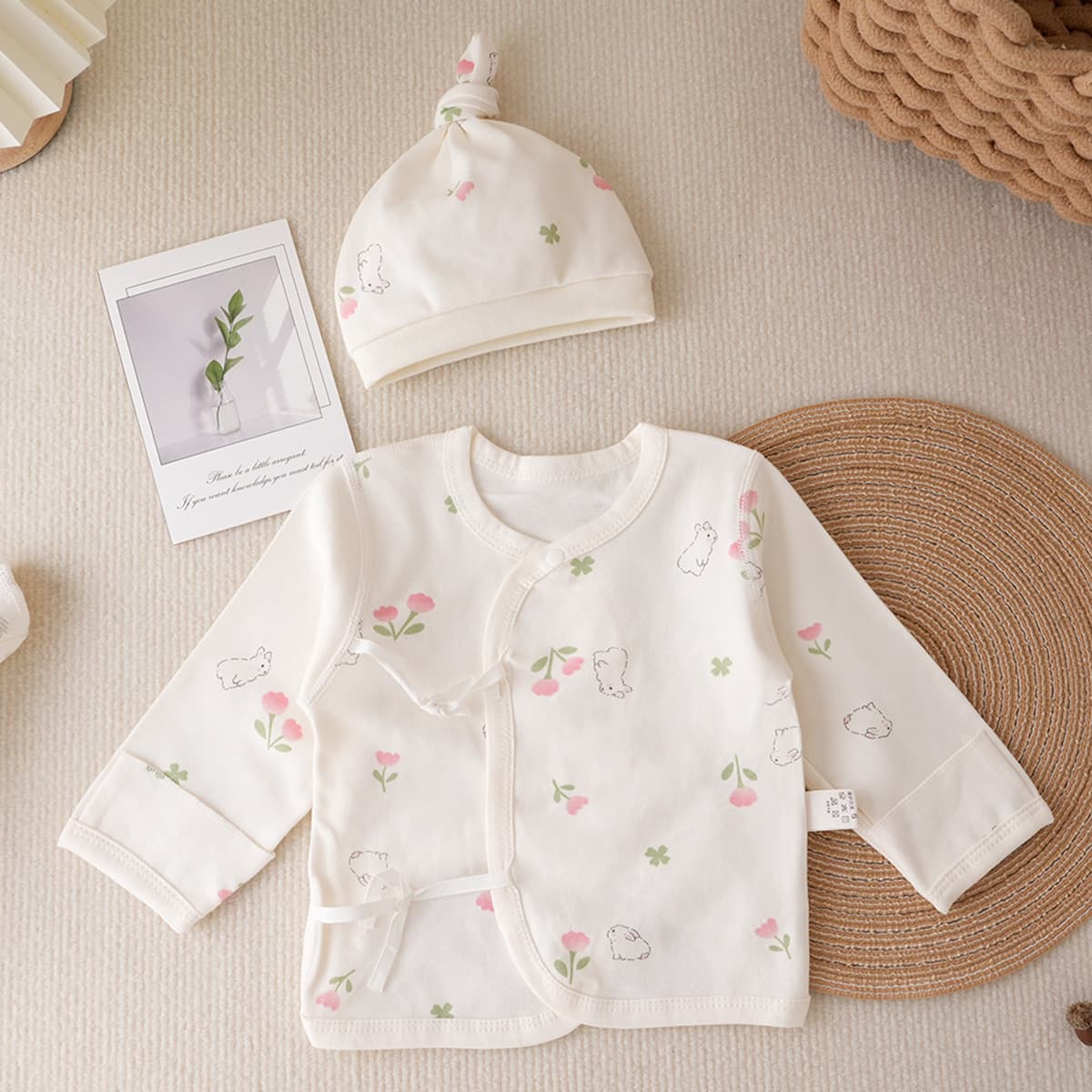 Infant Half-back Shirt Tie-waist Style Spring/Autumn Pure Cotton Newborn Kimono Seamless Back-cut Top Baby All-season Clothing