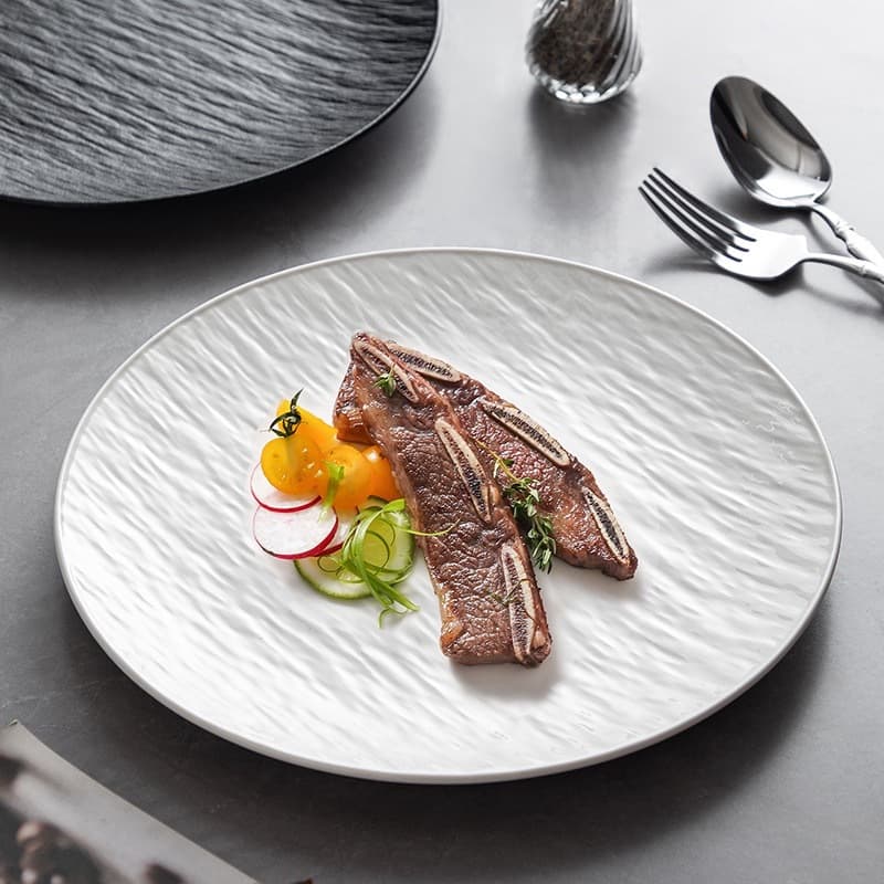 Plate Plate Ceramic Dish Plate Breakfast Plate Hotel Tableware Disposable Bowl Home Food Grade Disposable Aviation Cup