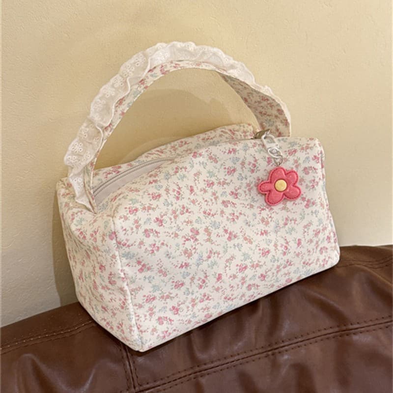 Spring/Summer New Floral Handbag High-Appearance Large-Capacity Makeup and Toiletry Bag 3D Storage Bag for Travel