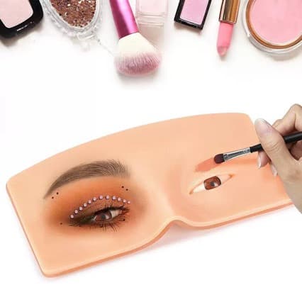 Cloud Face Makeup Practice Board Silicone Fake Skin for Eye Makeup Training Reusable Face Mannequin