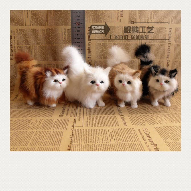 Realistic Cats Set of Four or Five, Cross-border Product, Animal Cat Tabby Display Gift