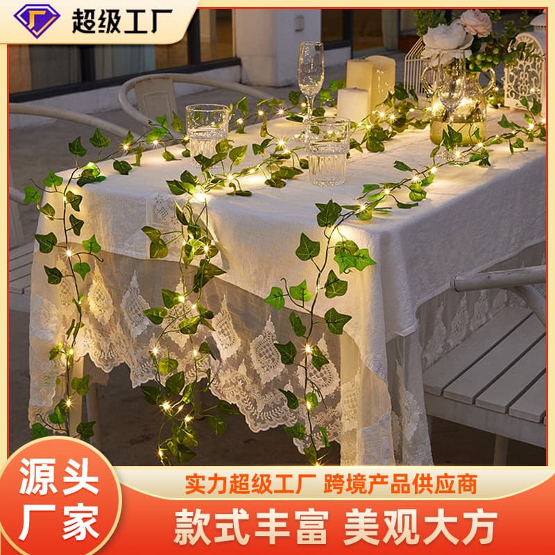 Solar Powered Waterproof LED Starlight String Lights Green Plant Decorative Lighting for Balcony Courtyard Room Atmosphere Lighting