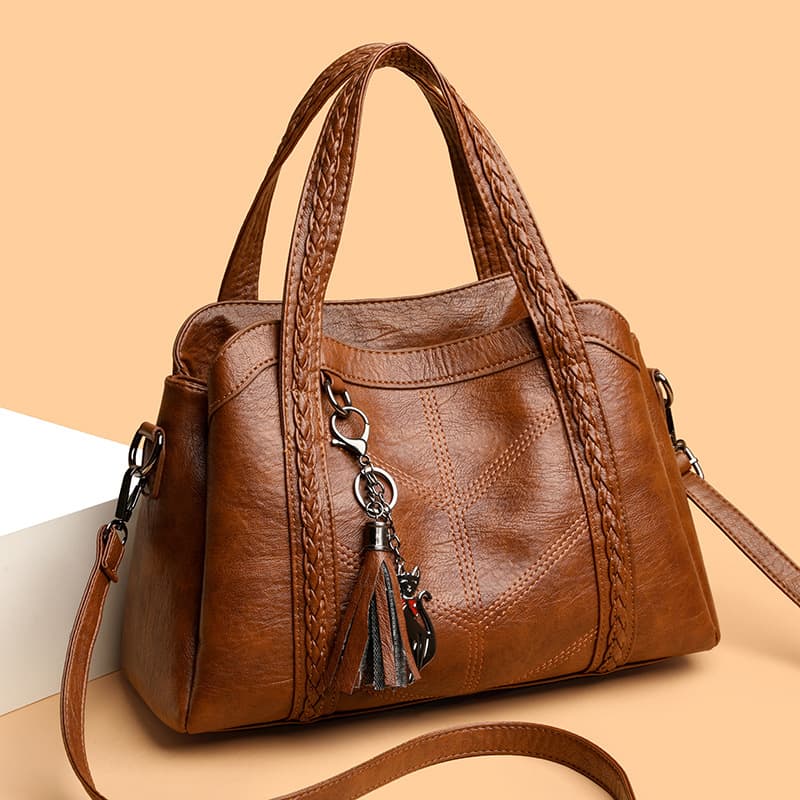 Cross-Border Large Handbag for Women, New Genuine Leather Tote Bag, Large Capacity Women's Bag, Versatile Commuter Bag, Single Shoulder Crossbody Bag