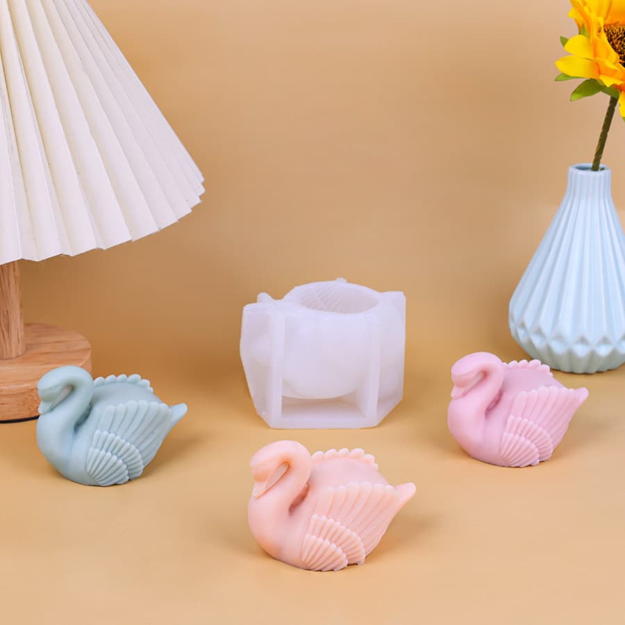 New 3D Swan Silicone Mold DIY Aromatherapy Candle Home Gypsum Ornaments Drop in stock