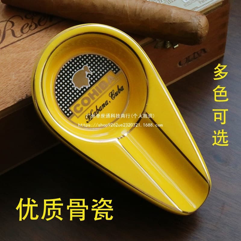 Creative and stylish ceramic metal portable cigar ashtray for home use, Zhuoshitong