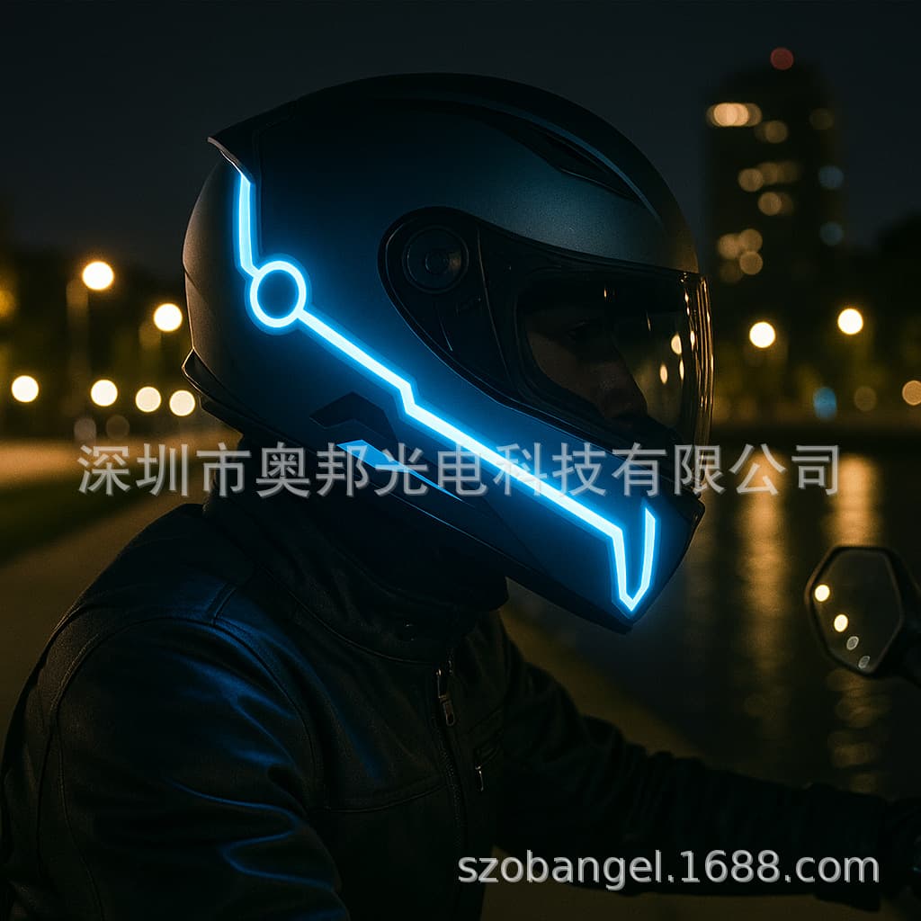 Night riding helmet ambient light strip, motorcycle helmet night driving warning light strip, helmet LED light strip