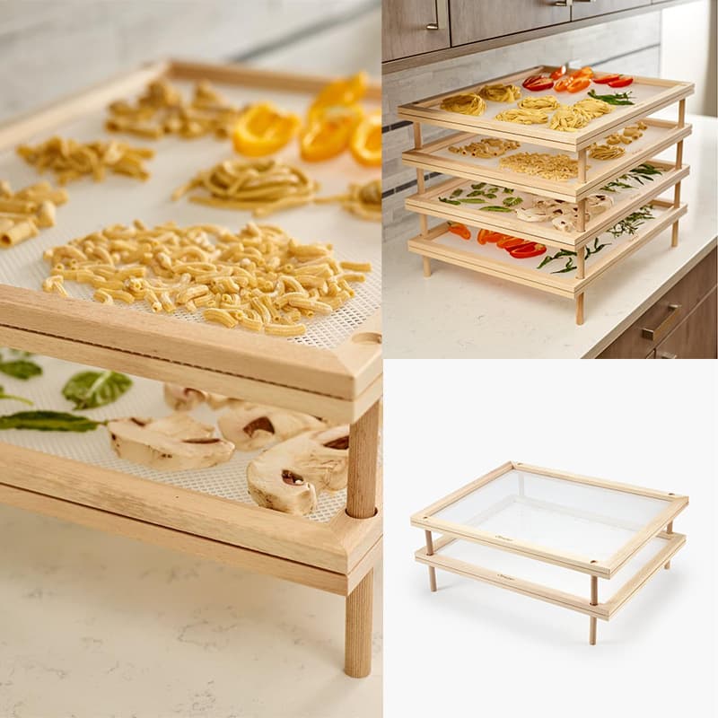 Cross-Border Rectangular Pasta Herb Drying Rack, Kitchen Home Daily Wooden Drying Rack