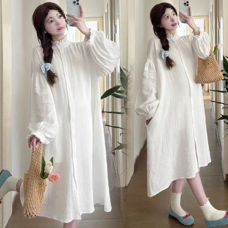 Plus Size Maternity Wear Internet Famous Loose Edge Versatile Outer Wear Youthful Slimming Dress Autumn New Trendy