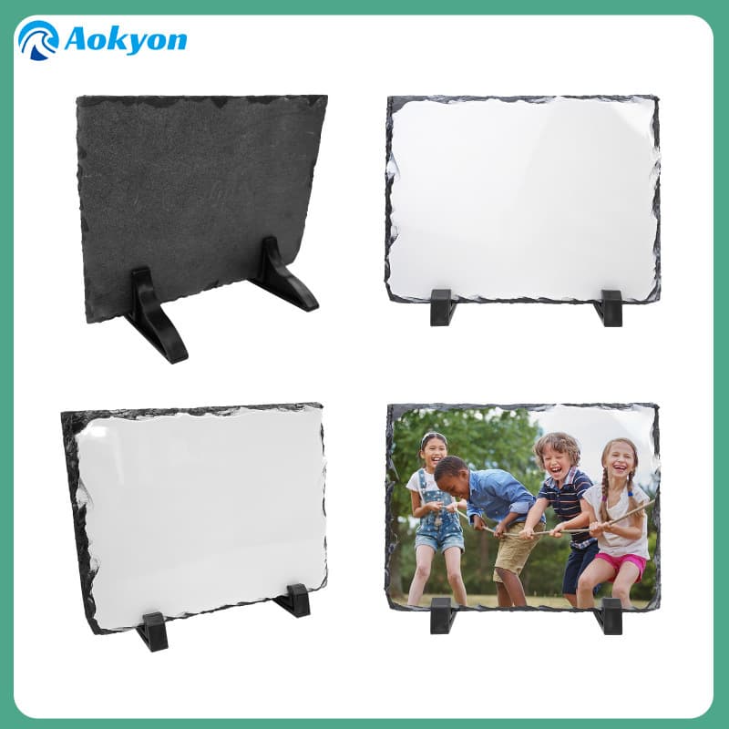 Heat Transfer Rectangular Slate Painting, Natural Slate Blank Coated Sublimation Rock Irregular Photo Frame Gift Ornament