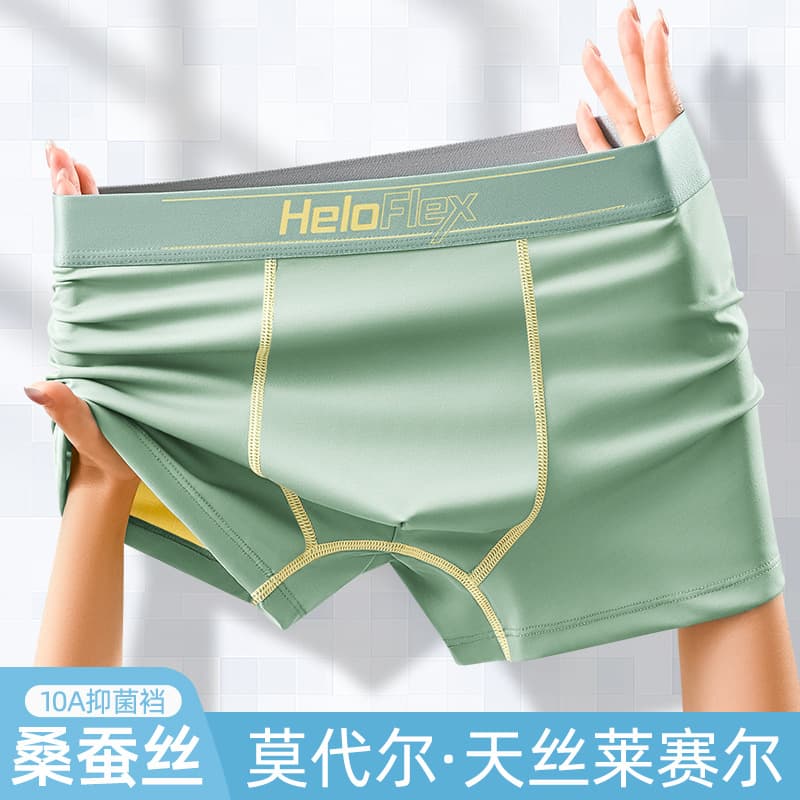 High Quality 100% Modal Men's Underwear Lyocell Silk Gusset Plus Size Ice Silk Boxer Briefs