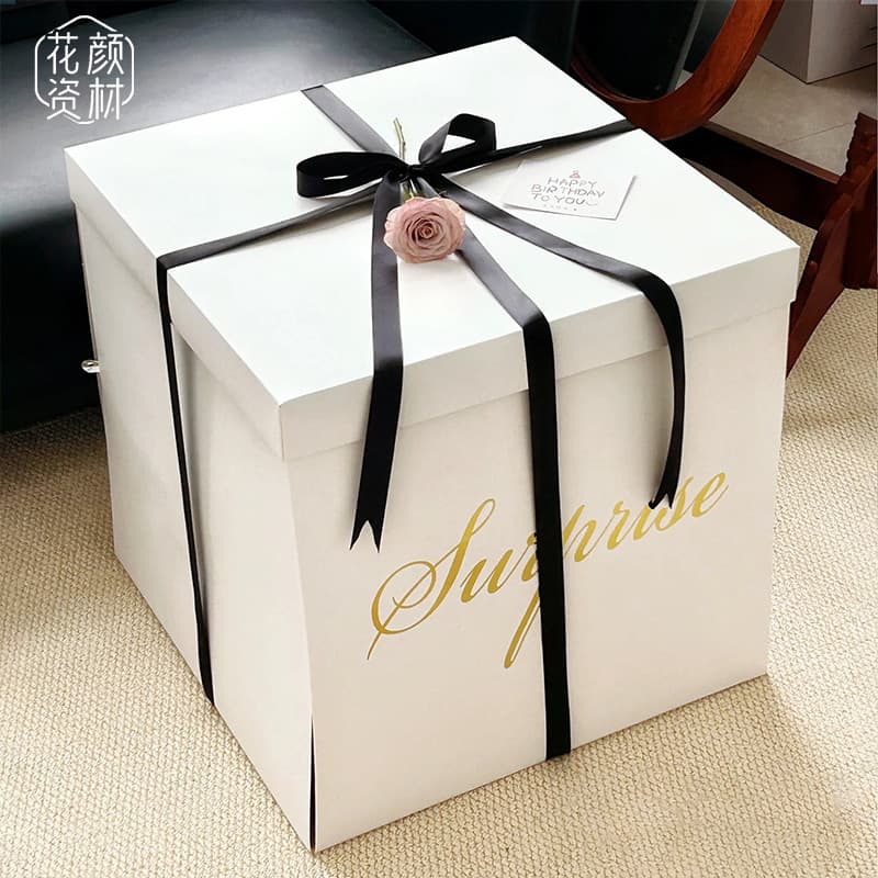 Huayan Materials Surprise Flower Box Packaging Birthday Explosion Bouquet Gift Box Money Withdrawal RMB Empty Box Floral Art