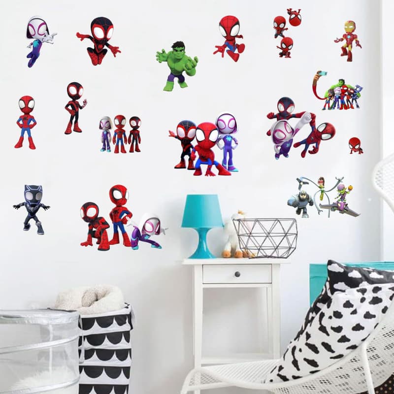 Children's room cartoon wall stickers self-adhesive Spider-Man stickers are environmentally friendly, safe and non-toxic European and American cross-border special graffiti