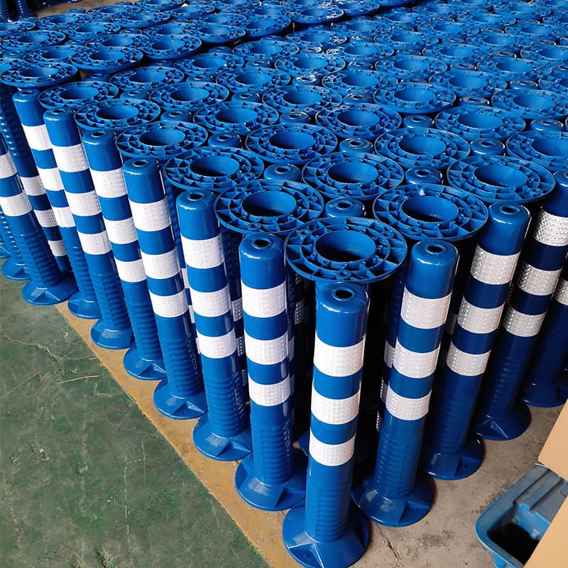 Blue-white PU warning post 75CM, plastic flexible column, reflective anti-collision pile, flexible red-yellow lane separator, tumbler