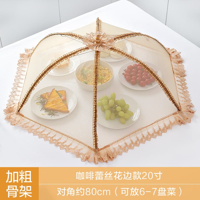 Lace-Trimmed Food Covers, 2023 New Mesh Fabric Foldable Table Covers for Immediate Shipment