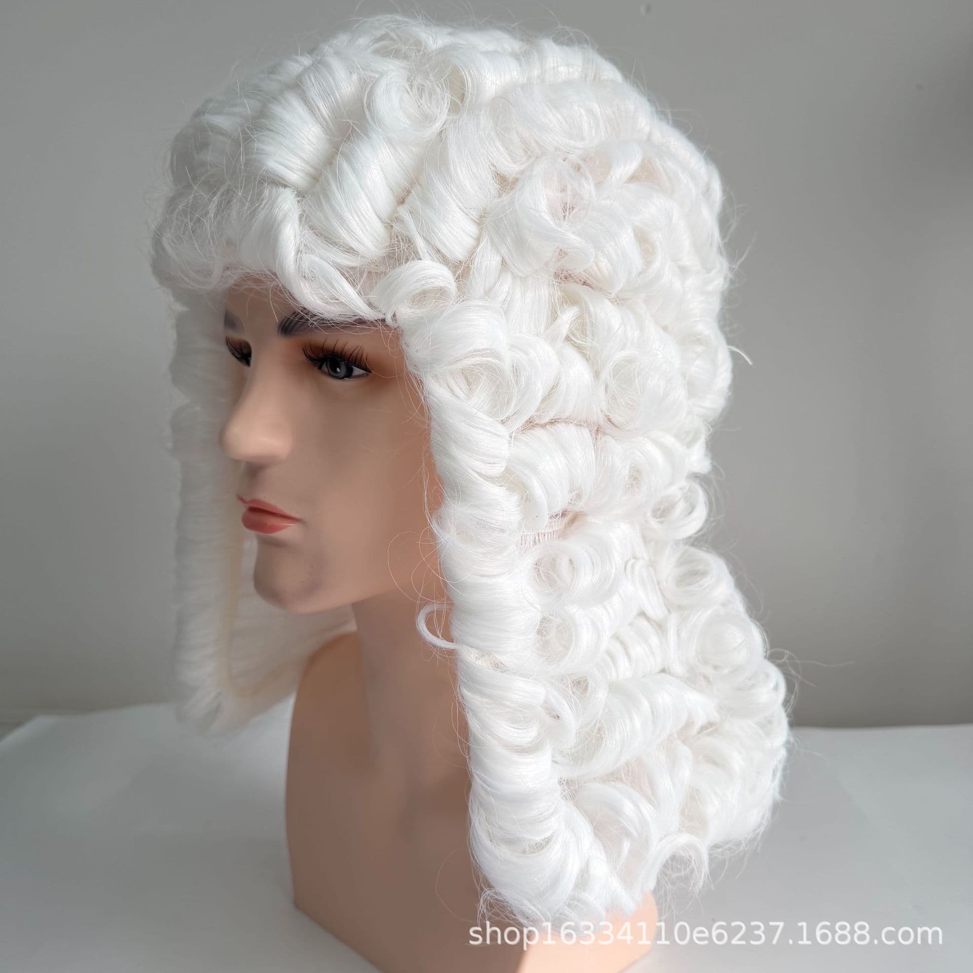 Lawyer Wig Judge Hat American Gentleman Ball Party Wig Holiday Prop European and American Court Judge Wig